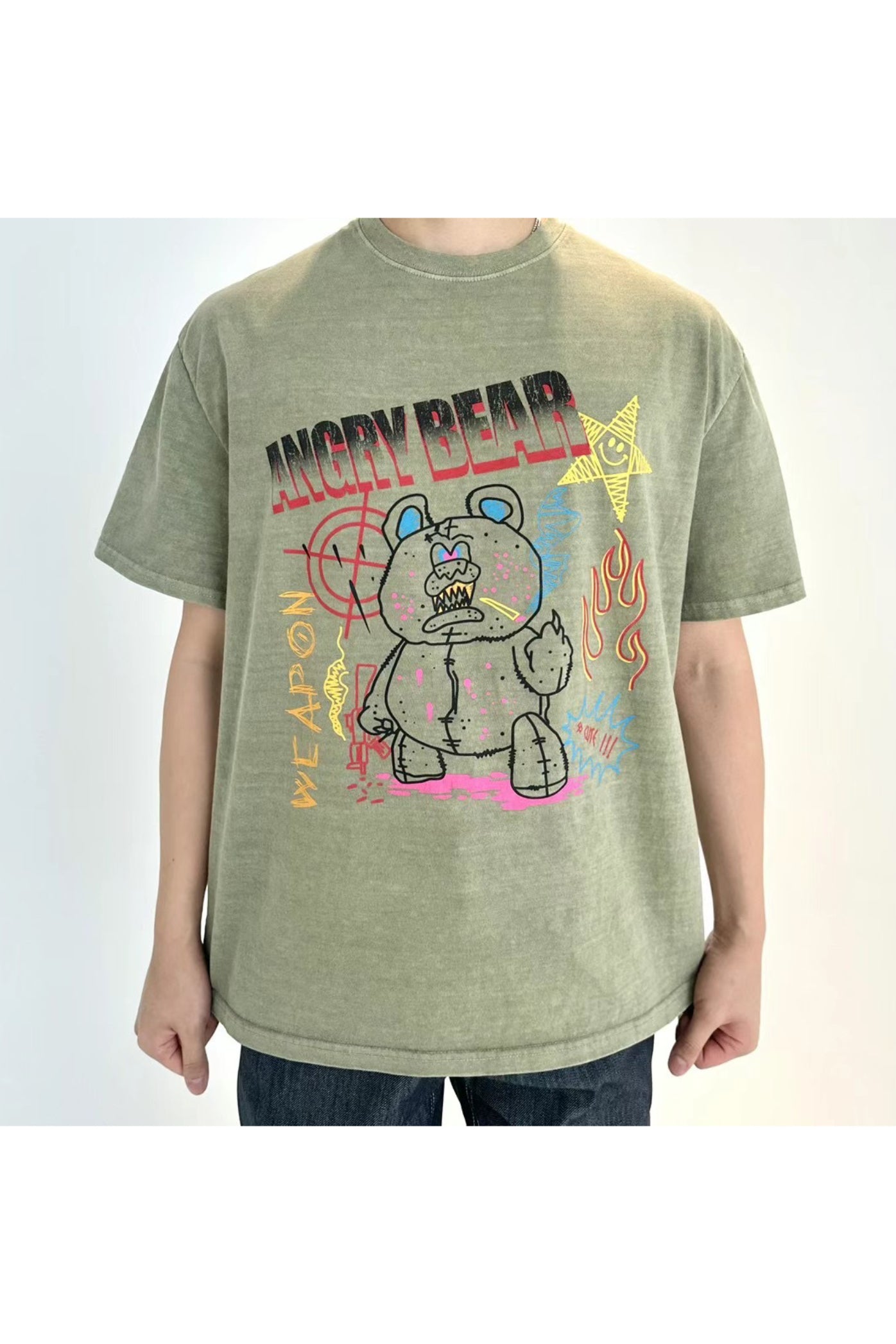 Angry Bear 復古洗水T恤