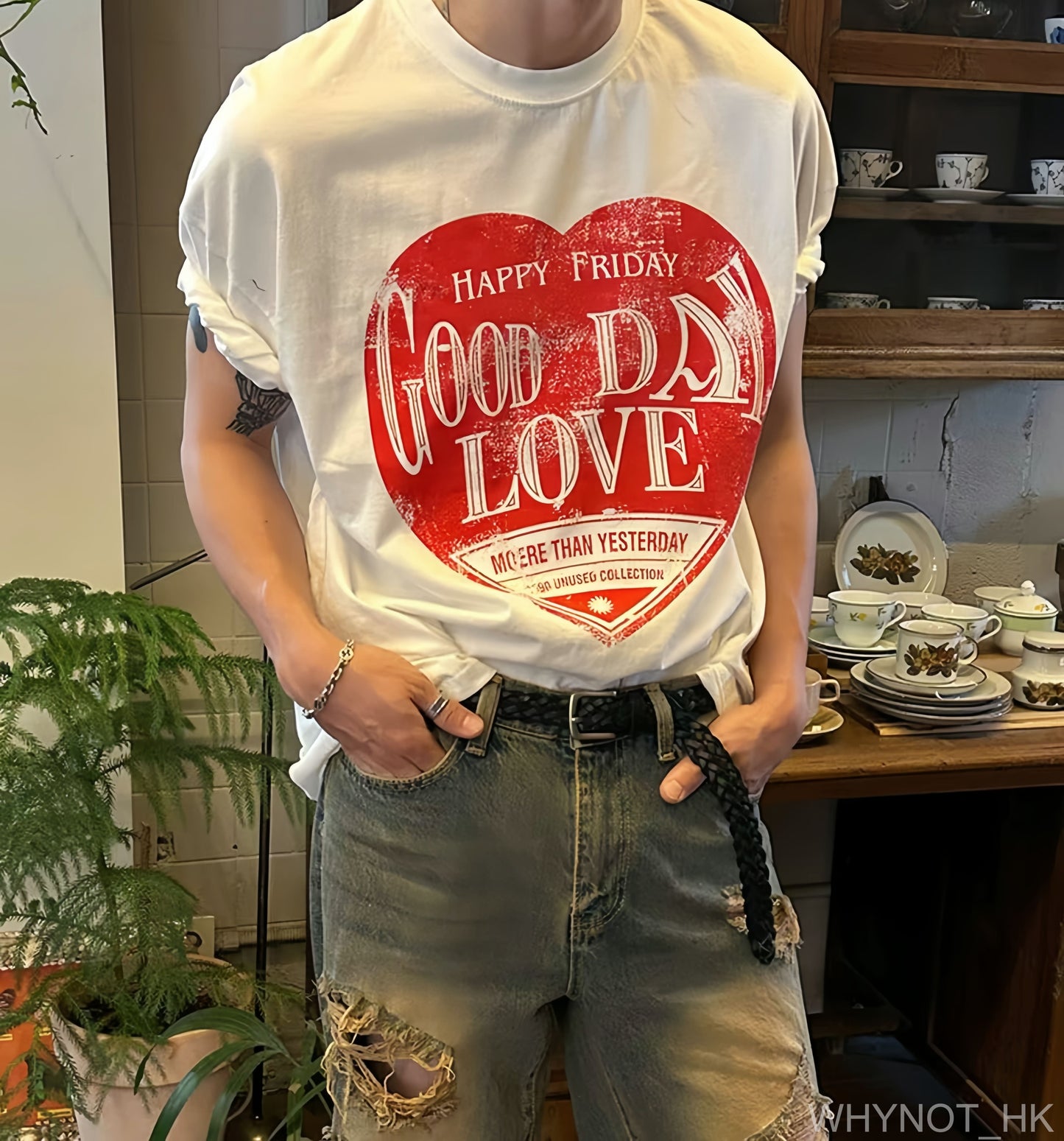 GOOD DAY LOVE 愛心印花T恤丨1色